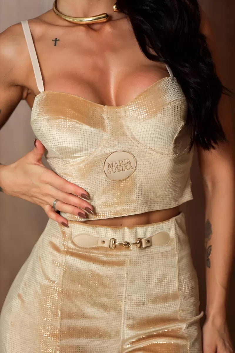 CONJUNTO CROPPED + SHORT LUXUTY MARIA GUEIXA
