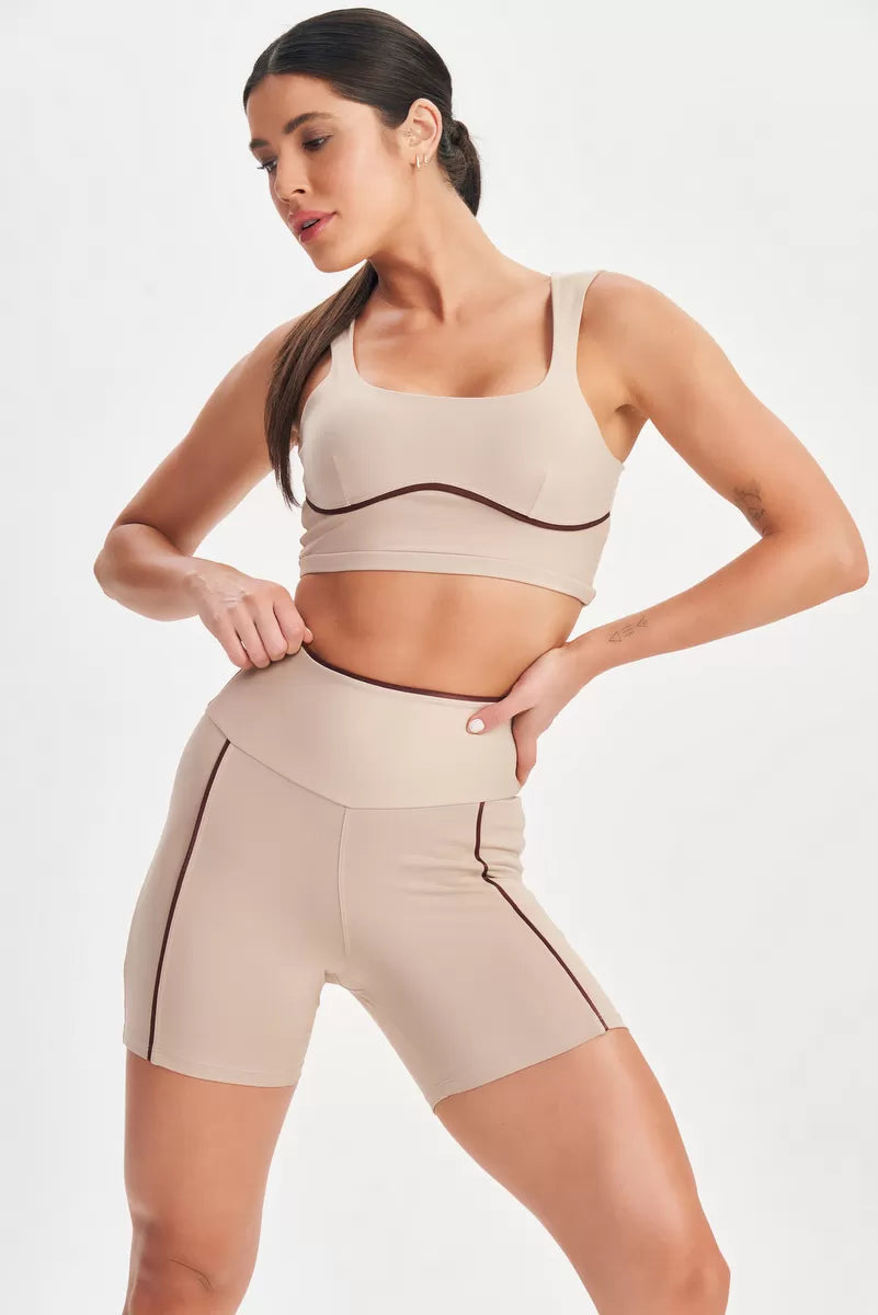 Top Estilous Nude Lets Gym Top - Bege