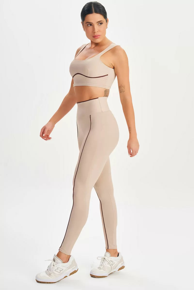 Legging Estilous Nude Lets Gym Calça Legging - Bege
