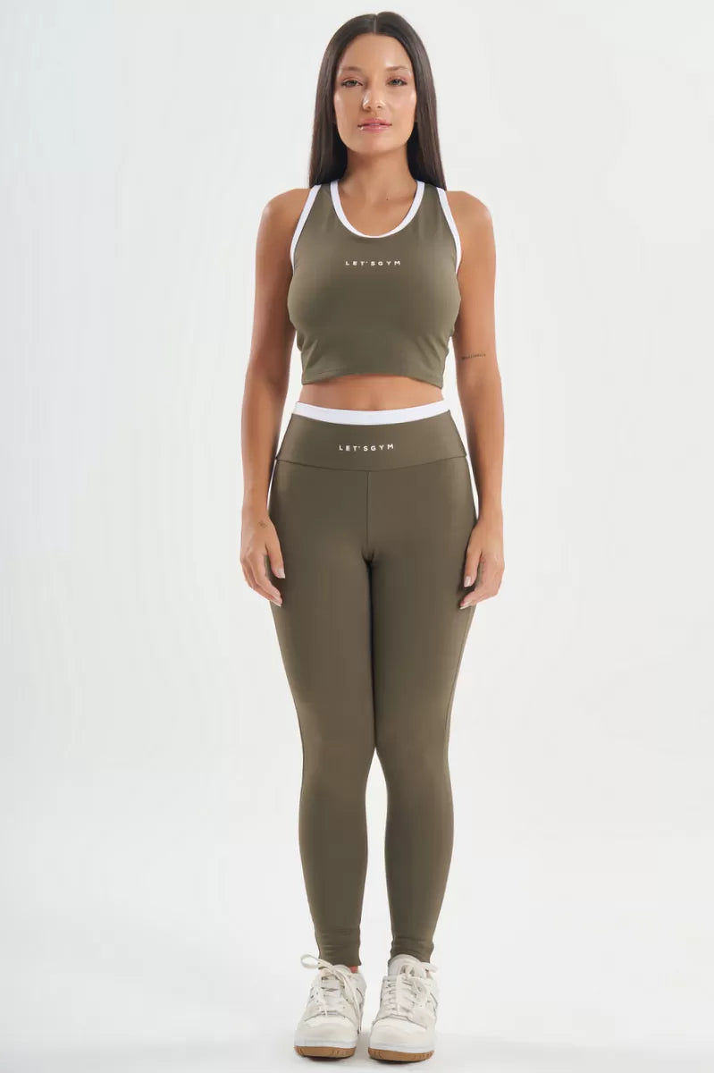 Cropped Graceful Verde Militar Lets Gym