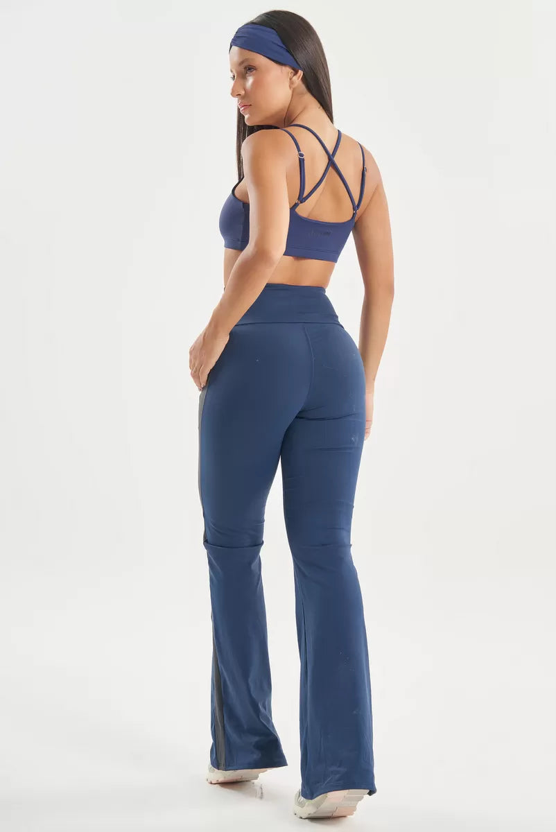 Calça Flare Soft Balance Azul Escuro Lets Gym