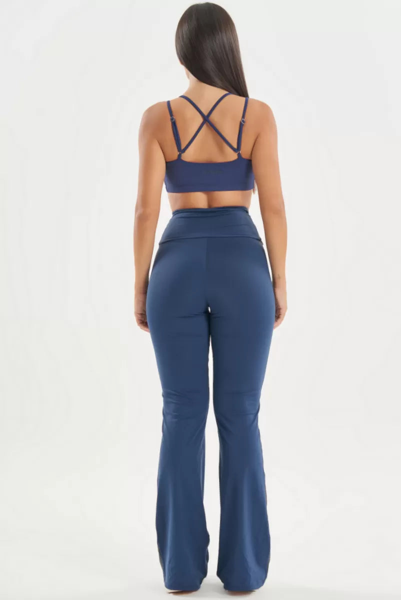 Calça Flare Soft Balance Azul Escuro Lets Gym