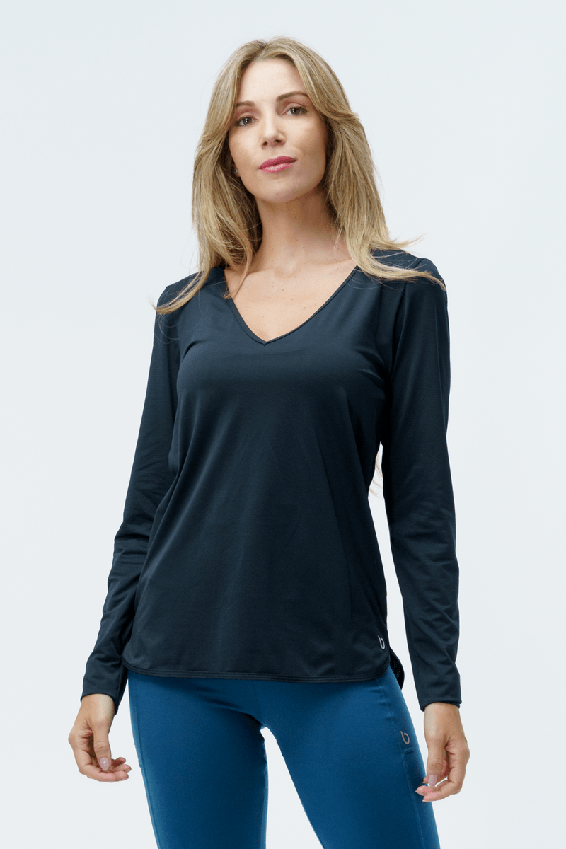 BLUSA FITNESS EMOTION ML PRETO