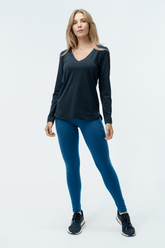 BLUSA FITNESS EMOTION ML PRETO