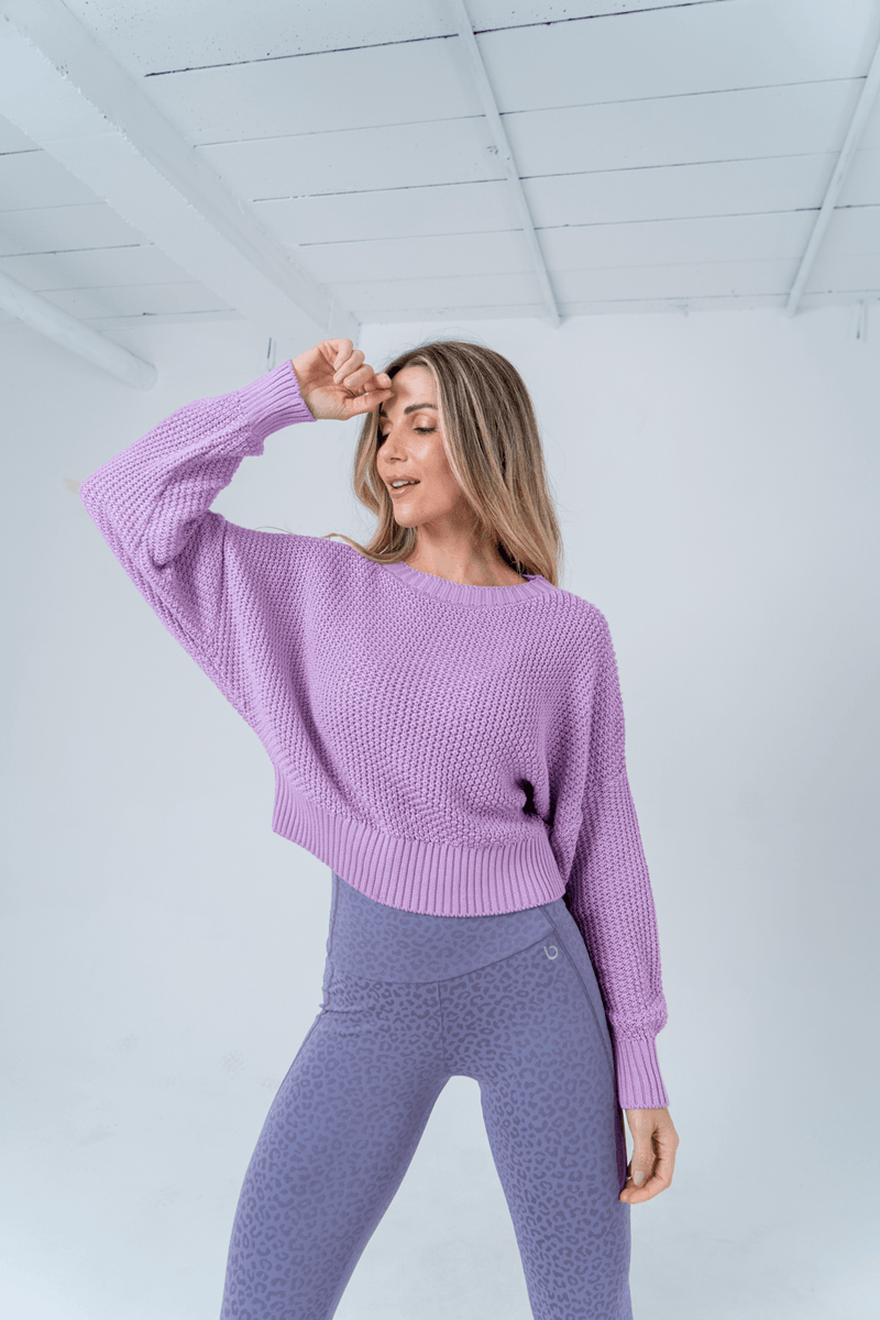 BLUSA CROPPED TRICOT AZALEIA LAVANDA -Bro Fitwear