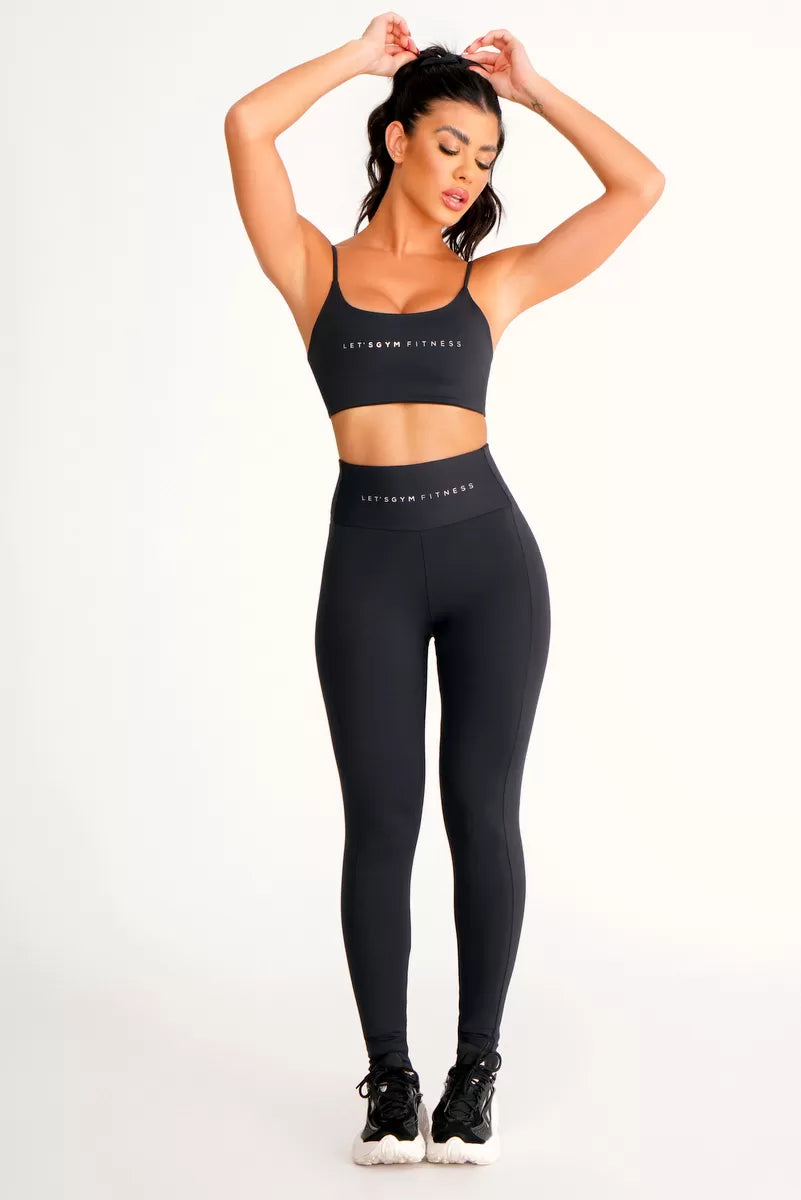 Legging Basic Velocity Preto Lets Gym Calça Legging - Preto