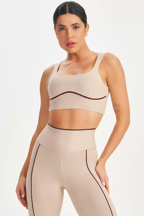 Top Estilous Nude Lets Gym Top - Bege