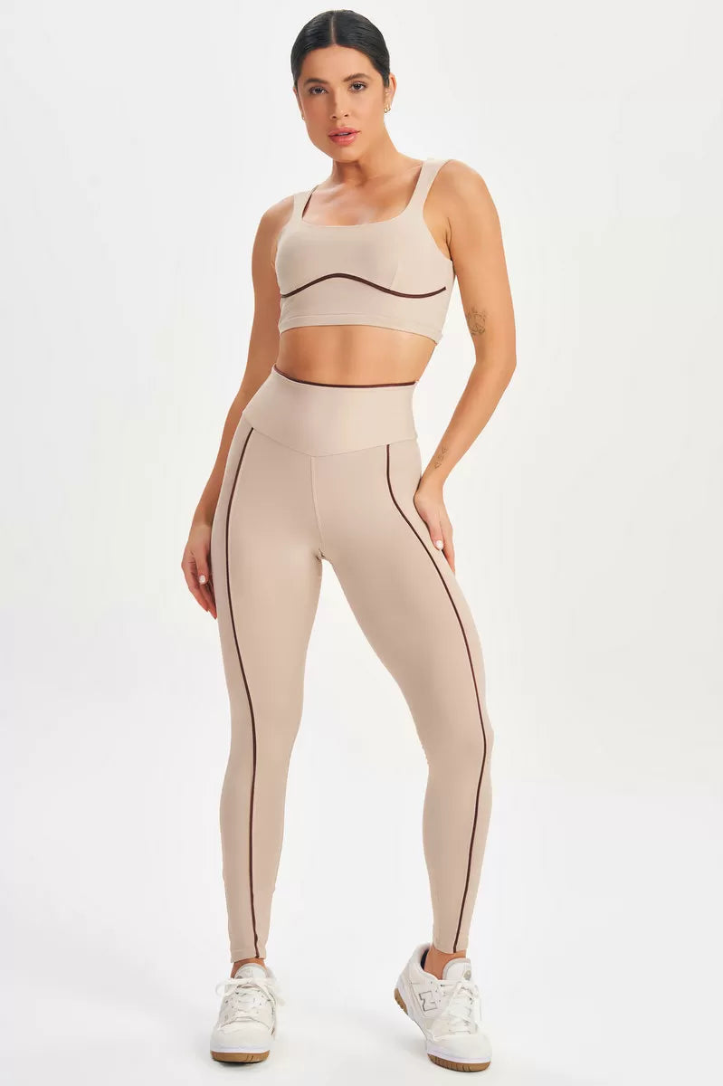 Legging Estilous Nude Lets Gym Calça Legging - Bege