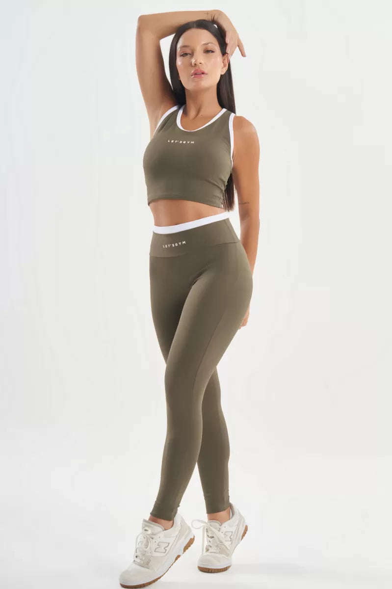Cropped Graceful Verde Militar Lets Gym