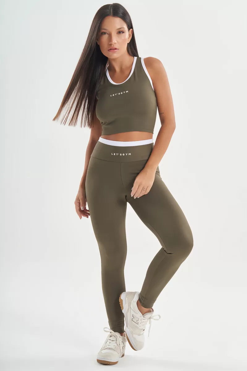 Cropped Graceful Verde Militar Lets Gym