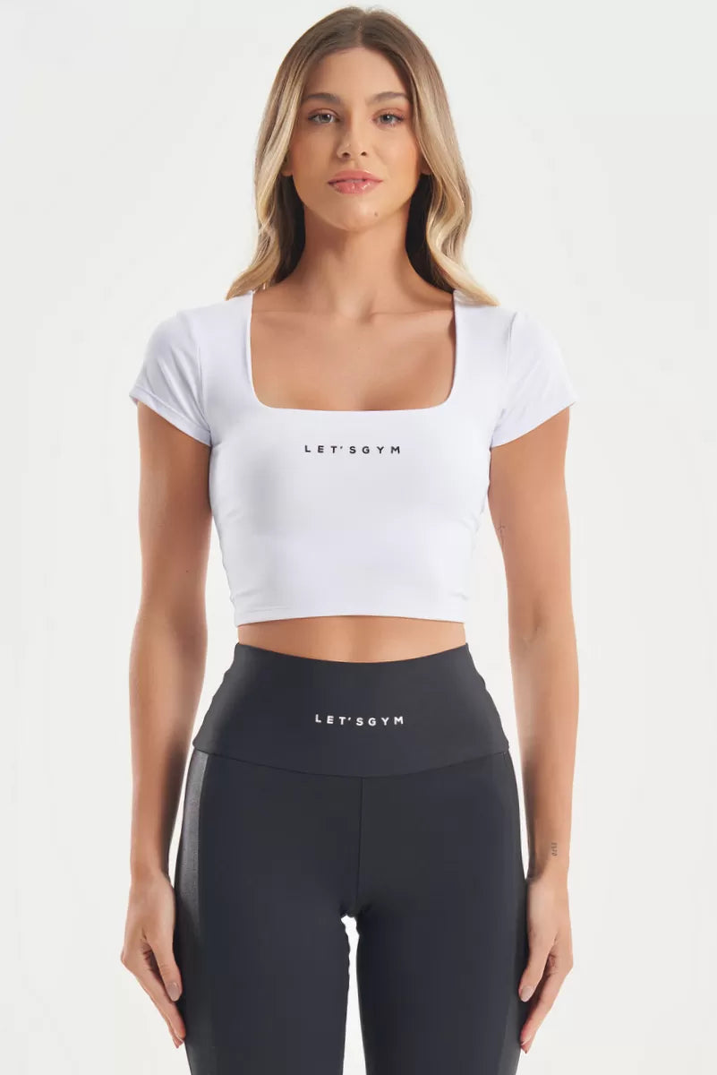 Cropped Duo Confort Branco Lets Gym Cropped - Branco