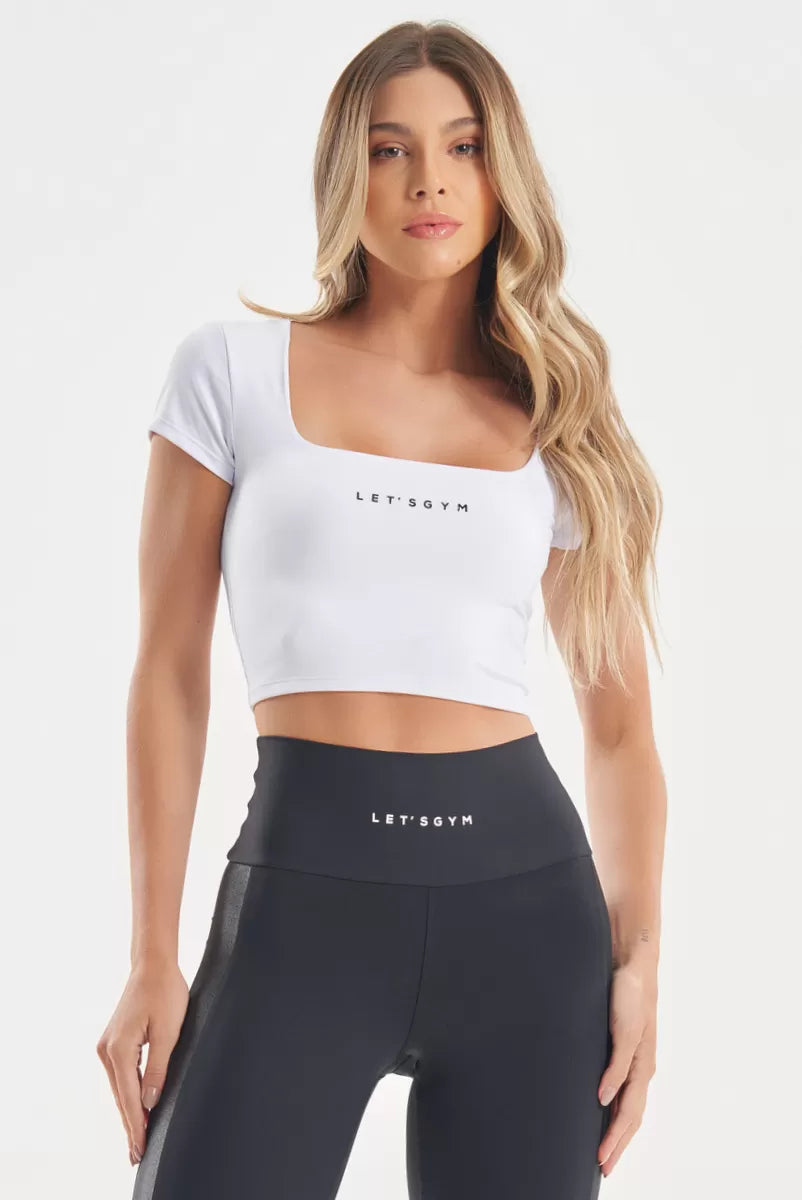 Cropped Duo Confort Branco Lets Gym Cropped - Branco
