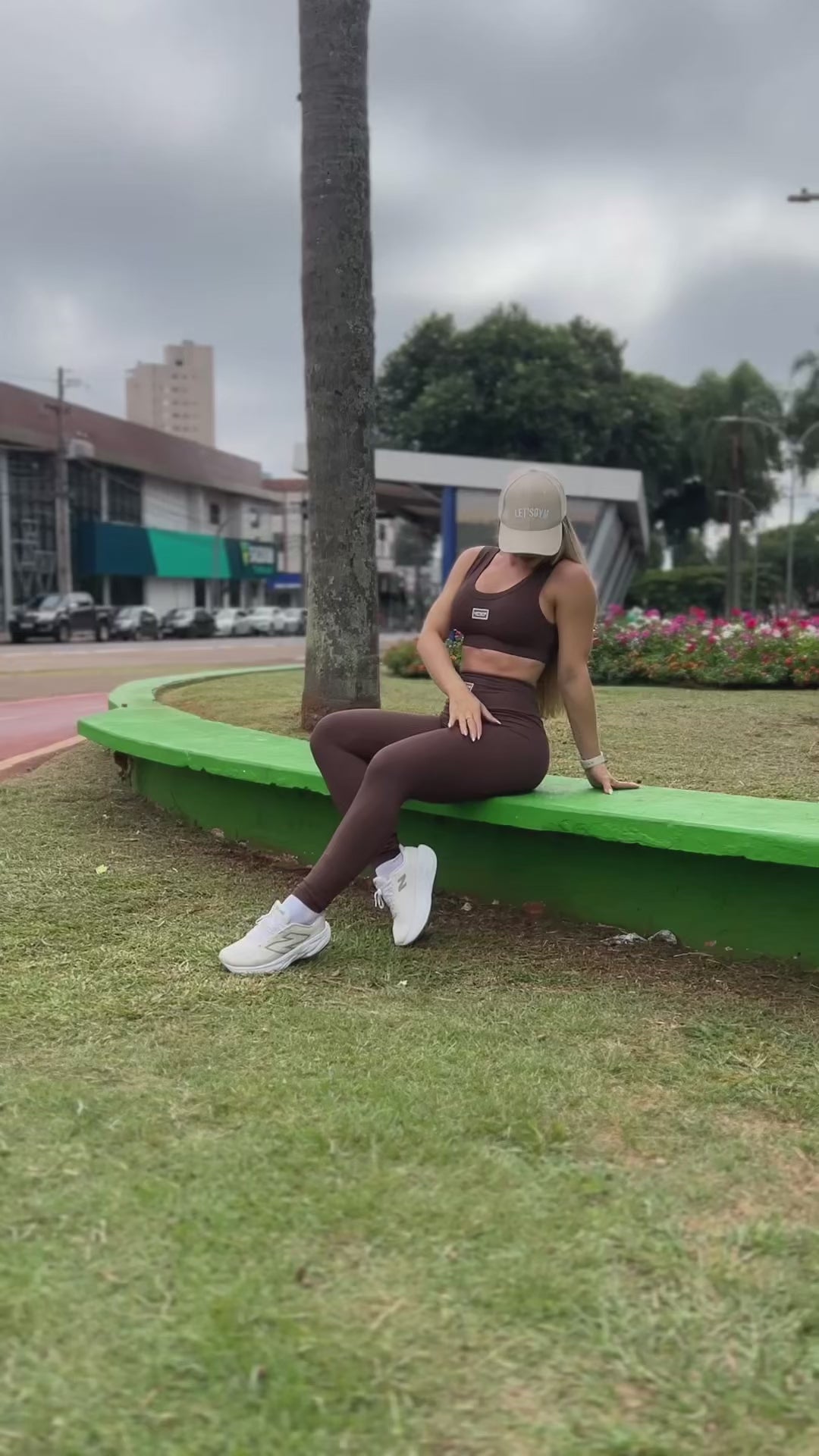 Top Comfort Rib Coffee Lets Gym Top - Marrom