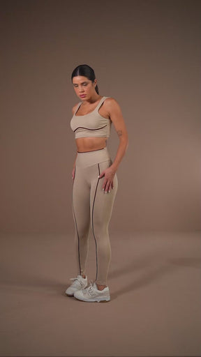 Legging Estilous Nude Lets Gym Calça Legging - Bege