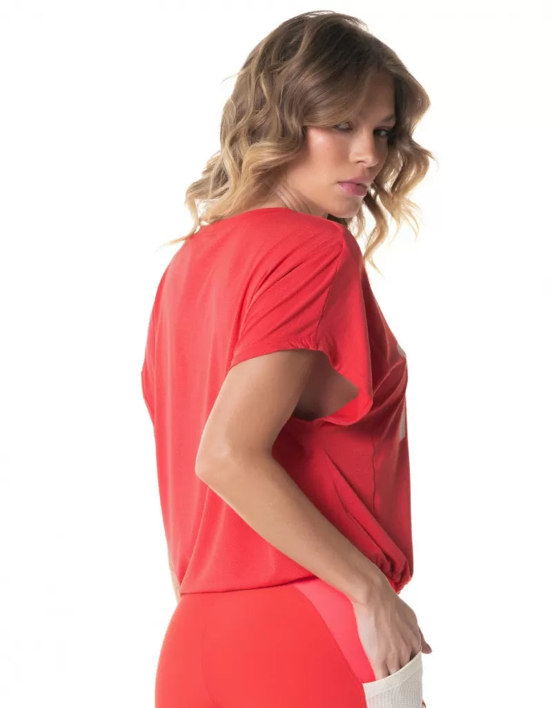 Blusa Manga Curta Dry Fit Glimmer Tomate Vermelho vestem