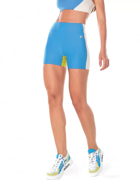 Shorts com Recortes Aurora Azul Enseada Vestem