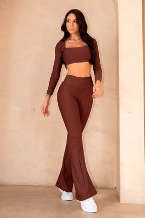 LEGGING FLARE UPSIDE COCOA ZNG Calça Legging - Marrom